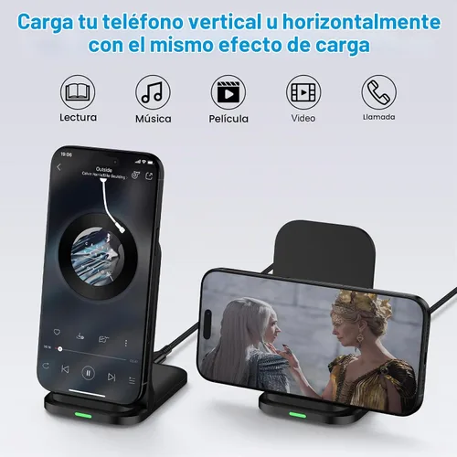Vista 5 de Base de carga inalámbrica plegable Samsung de carga rápida para Samsung Galaxy S25 Ultra S24 FE S23 S22 S21 S20 Z Flip7, estación de carga