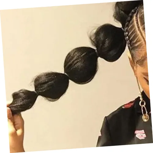 Vista 9 de FOMIYES Peluca de cola de caballo de burbujas, pelucas para mujer, cola de caballo afro, cola de caballo con burbujas, extensión de cola de caballo