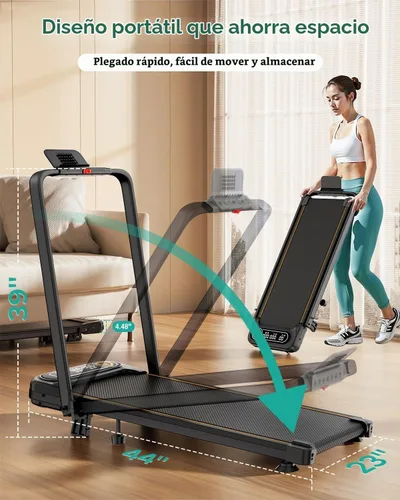 Vista 8 de Folding Walking Pad with 15% Incline/RGB Light/Dual Screen Display, 3.5HP Treadmills for Home, Portable Walking Pad Treadmill with Handle Bar and 4