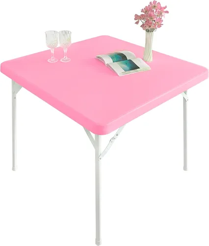 Vista 22 de Mantel elástico para mesa auxiliar de cóctel, ajustable de elastano, tamaño pequeño, para mesa auxiliar, 24 x 24 pulgadas, color beige