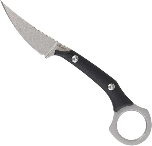 Vista 4 de MASALONG Colmillos de jabalí kni225 karambit mini cuchillo táctico (lavado de piedra blanca)