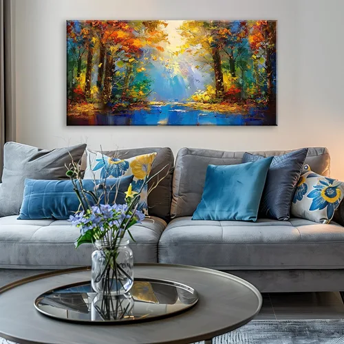 Vista 52 de LASMOND Arte de pared abstracto moderno de árbol para sala de estar, pintura en lienzo en blanco y negro, arte de pared grande de paisaje natural