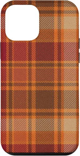 Vista 16 de iPhone 16 Vintage Halloween Naranja Rojo Plaid Otoño Calabazas Caso