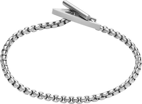 Vista 2 de Diesel Pulsera de cadena de acero inoxidable de plata para hombre (Modelo DX1476040), Acero inoxidable, Sin gemas.
