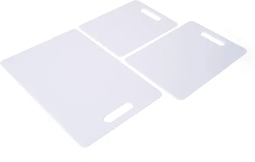 Vista 2 de Farberware Juego de tablas de cortar de plástico (3 piezas) y tabla de cortar extragrande