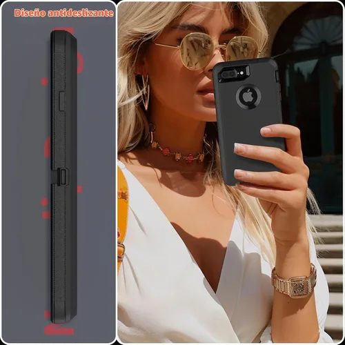 Vista 5 de Co-Goldguard Funda para iPhone 8 Plus Funda para iPhone 7 Plus con Protector de Pantalla [A Prueba de Golpes] [A Prueba de Caídas]