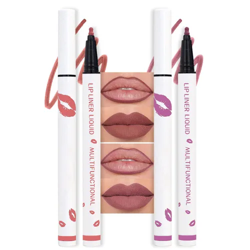 Vista 24 de evpct Lápiz Marcador de Línea de Labios Líquido de Larga Duración, Resistente al Agua, Rojo Oscuro Mate, Marcador de Línea de Labios y Lápiz Labial