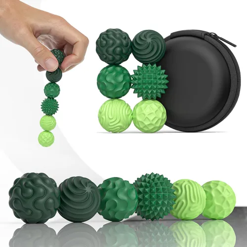 Vista 17 de Bolas magnéticas de juguete fidget, juguete sensorial de silicona para aliviar el estrés para adultos, adolescentes con autismo, ansiedad, TDAH