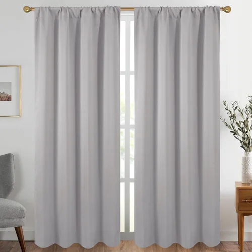 Vista 37 de Diraysid Cortinas opacas beige para dormitorio y sala de estar, cortinas con aislamiento térmico para oscurecer la habitación, 42 x 63 pulgadas, 2