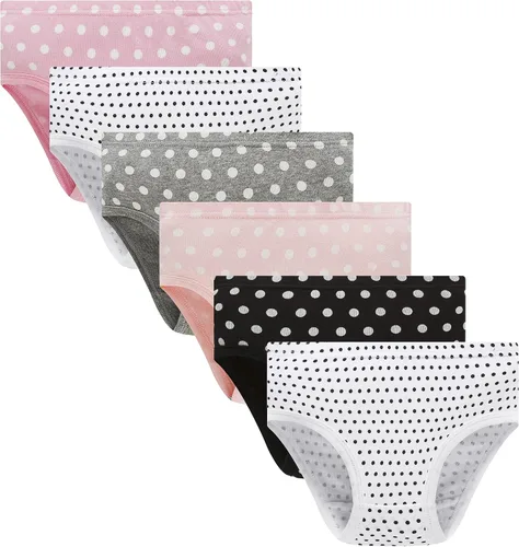 Vista 16 de Family Feeling Ropa interior para niña pequeña, bragas para niños grandes, ropa interior suave, 100% algodón 6 paquete-31yu