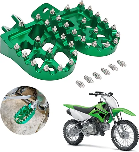 Vista 12 de AnXin Estriberas Reposapiés Pedales de Pie Apoyos CNC MX para KLX300 KLX300R KLX300SM 97-07 20-24 KLX250 06-20 KLX250S 09-14 KLX250R 94-96 KLX650