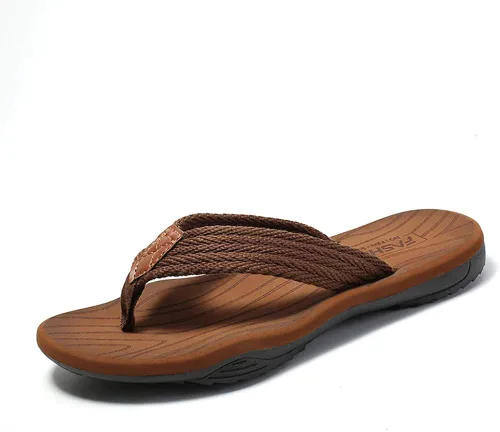 Vista 3 de Husmeu Sandalias de verano para hombre, sandalias de playa para hombre, antideslizantes, cómodas, con soporte de arco, sandalias de tanga, zapatos