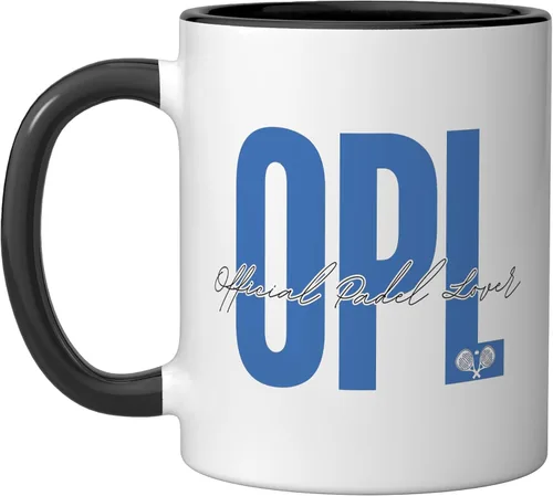 Vista 4 de OPL Official Padel Lover Ceramic Mug, Pink/White, 15oz Rosa/blanco