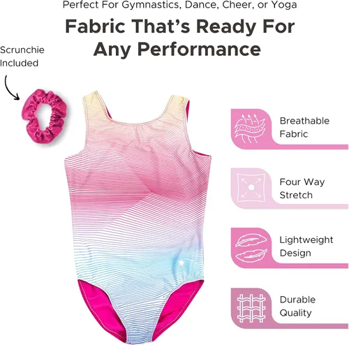 Vista 14 de Destira Premium Closed Back Gymnastics Leotards for Girls - Snug Performance Fit (Size Up for Comfort), GIRLS/CHILD Sizes