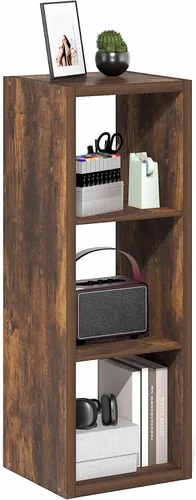 Vista 21 de Furinno Estantería para cubículos, estantería apilable, organizador de almacenamiento en cubos con parte trasera abierta, extragruesa, 15.8 x 15.8 x