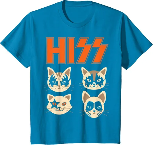 Vista 77 de Camiseta Hiss Funny Cats Kittens Rock Rockin, Negro