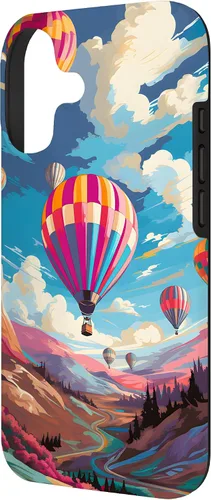 Vista 2 de Colorful Hot Air Balloons Pop Art Style Case for iPhone 17