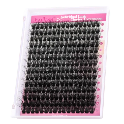 Vista 31 de Extensiones de pestañas individuales de 120 unidades, racimos de pestañas con rizado D, bandeja de longitud mixta, extensiones de pestañas