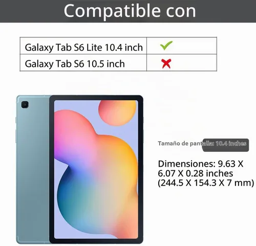 Vista 7 de SURITCH Funda de cuero para Samsung Galaxy Tab S6 Lite de 10.4 pulgadas 2024/2022/2020, protector de pantalla integrado, ajuste delgado, cubierta