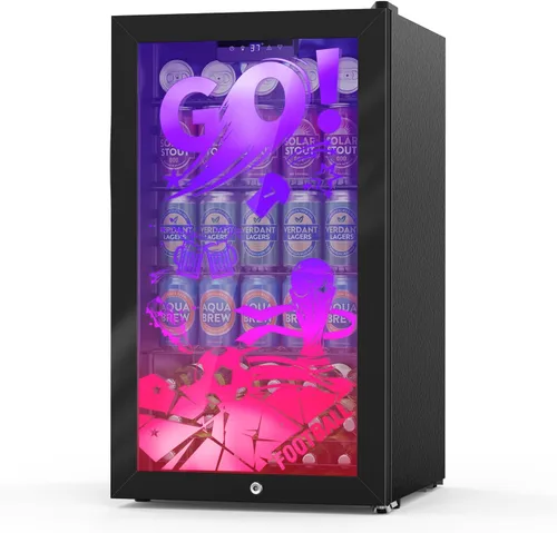 Vista 12 de Velivi Mini refrigerador con puerta de cristal, nevera pequeña, escritorio