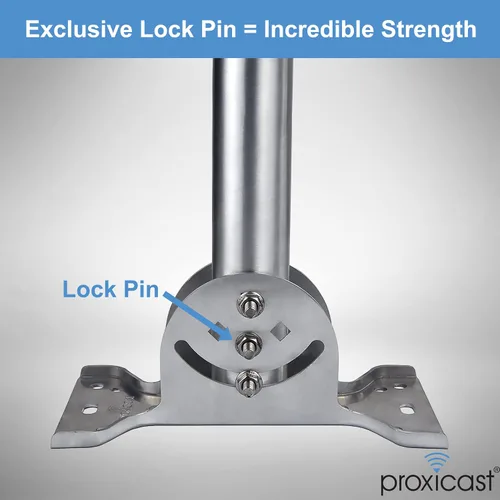 Vista 3 de Proxicast Pro-Grade J-Max - Soporte de antena de aluminio 100% sólido a prueba de óxido, soporte universal de pivote/bloqueo ajustable