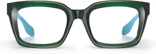 Vista 3 de VISOONE Chunky Square Anti Glare UV400 Blue Light Blocking Computer Glasses 99% Digital Screen Filter Non-Prescription Clear Lens Thick Frame 32g