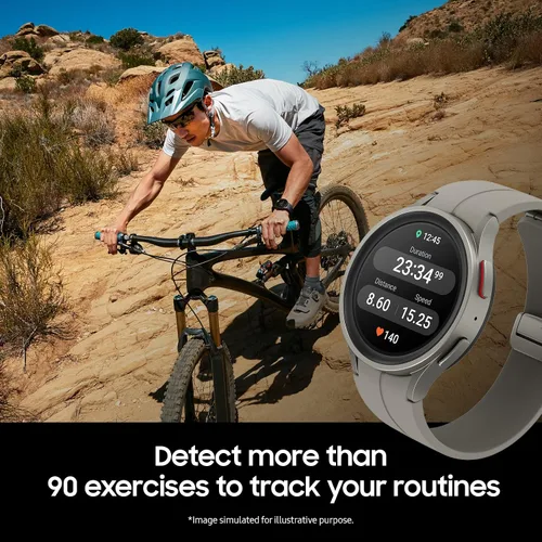 Vista 5 de SAMSUNG Galaxy Watch Pro 5 1.772in LTE Smartwatch con rastreador de cuerpo, salud, fitness y sueño, batería mejorada, cristal de zafiro, seguimiento