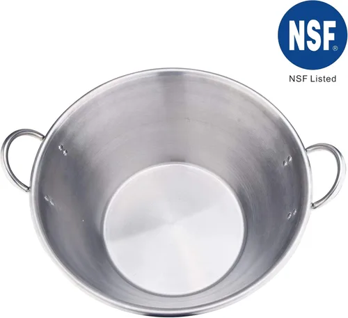 Vista 4 de ARC - Wok mexicano resistente de acero inoxidable de 21 pulgadas, 41 cuartos de galón, ideal para carnitas y estofado
