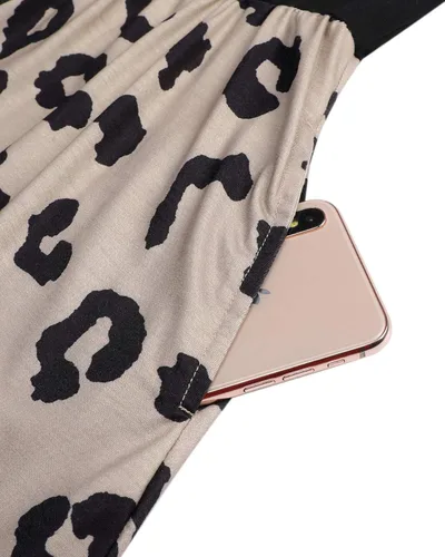 Vista 5 de STYLEWORD - Vestido informal de verano para mujer, diseño acampanado, con vuelo y floral, con cuello en V, tirantes delgados y bolsillos, unicolor
