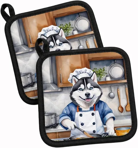 Vista 22 de Caroline's Treasures Coton de Tulear El Chef Par de Agarraderas de Ollas de Cocina Resistentes al Calor Juegos de Agarraderas de Ollas Almohadillas