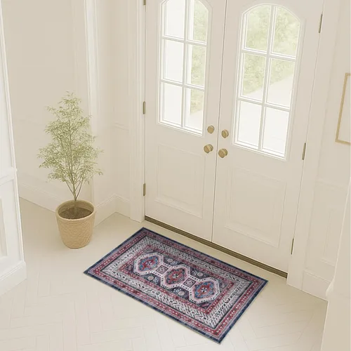 Vista 73 de Alfombra Turca. Felpudo Lavable Vintage Oriental de Inspiración Antigua Tradicional Alfombras de Área Pequeñas Modernas de Lujo para Entrada 378RR
