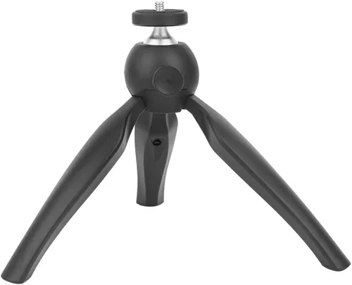 Vista 9 de Mini trípode, 14.5cm/5.7in Altura de trabajo Mesa Pequeño Teléfono Trípode Montaje en Trípode Cámara Web Soporte Live Steming Trípode, Negro