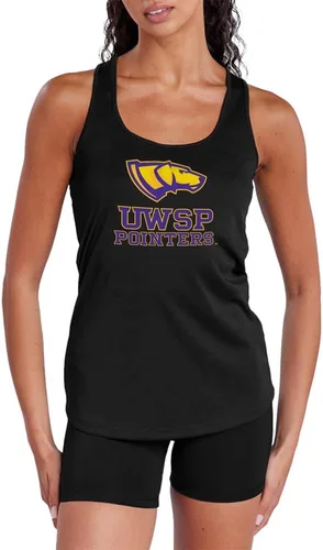 Vista 368 de Camiseta deportiva sin mangas oficial de NCAA Collegiate para mujer, con espalda cruzada, colección con logotipo primario
