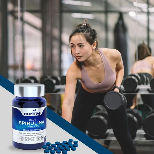 Vista 9 de Tabletas de espirulina azul – 250 mg por porción diaria, superalimento de ficocianina, 120 tabletas, 2 tabletas por día – Suministro de 2 meses