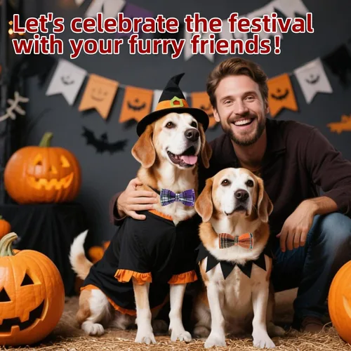 Vista 7 de PAWCHIE Corbatas de moño para perro de Halloween, 6 piezas, lindo collar de perro, accesorios de collar de aseo ajustable, pajaritas para perros