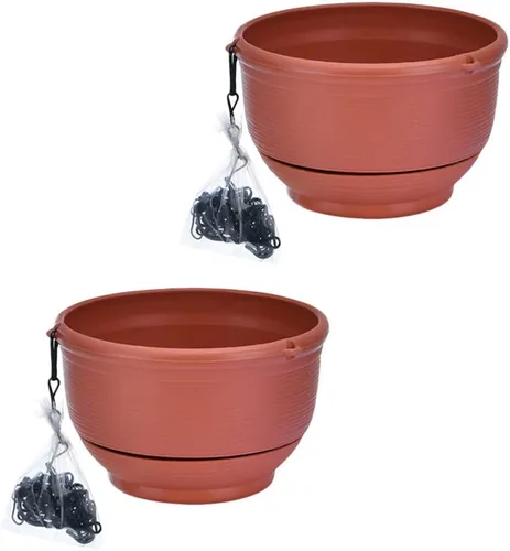 Vista 10 de Cabilock Cesta de riego automático, 2 piezas, maceta colgante de riego automático para interiores y exteriores, cesta colgante de plantas verdes