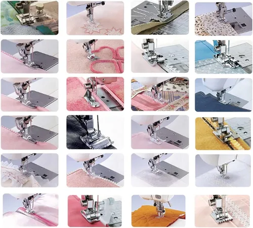 Vista 9 de Juego de 62 piezas para máquina de coser, kit de accesorios para máquina de coser Babylock, Elna, máquinas de coser