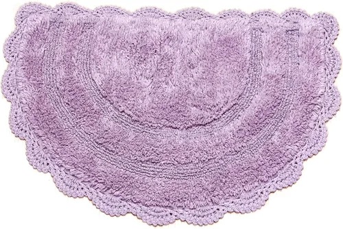 Vista 45 de Chardin home Alfombra de baño de ganchillo beige, alfombra de baño ovalada 100% algodón con borde de ganchillo artesanal hecho a mano, alfombra