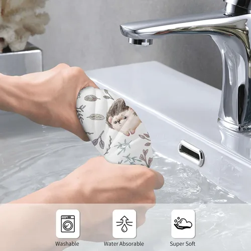Vista 5 de Toallas de mano con patrón de erizo, ultra suaves, altamente absorbentes, toalla de baño, cocina, toalla de invitados para baño, hotel, gimnasio