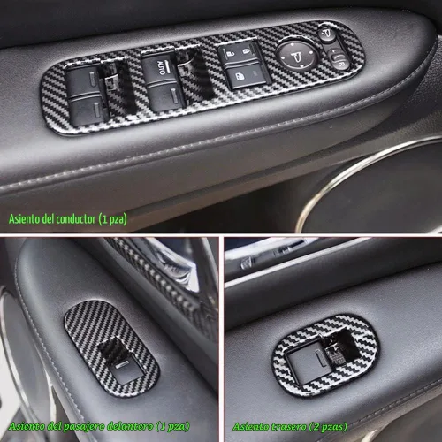 Vista 2 de 4 calcomanías decorativas para interruptor de ventana, cubierta de marco, moldura de cerradura de puerta, accesorios interiores para Honda HRV HR-V
