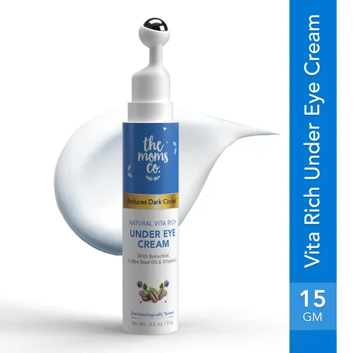Vista 2 de The Moms Co. Natural Vita Rich - Crema para debajo de los ojos para ojeras e hinchazón para mujeres, adecuada para pieles delicadas debajo