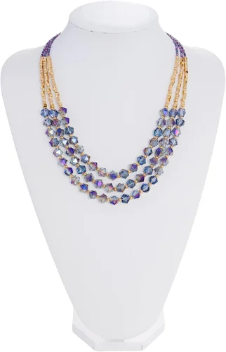 Vista 3 de Bocar Collar para mujer, collar de cuentas de 3 capas, joyería de moda, regalos de fiesta para ella