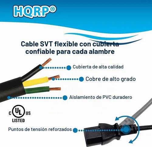Vista 5 de HQRP Cable de alimentación de CA de 8 pies + protector de cable para amoladora eléctrica DeWalt 330072-98 325090-11 D28110 D28112 D28402 DWE4887