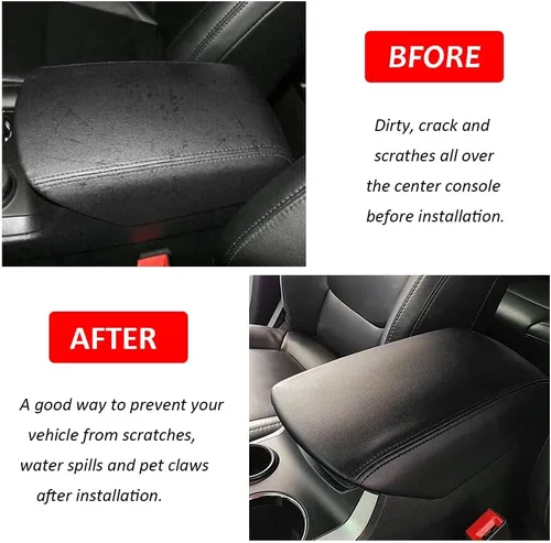 Vista 2 de DEYTOP Funda para reposabrazos de consola para Ford Explorer 2011-2019 Almohadilla de protección para consola central para Explorer 2019 2017