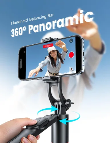 Vista 3 de Trípode para selfie stick de 67 pulgadas con luz, soporte de teléfono básico para iPhone y Samsung, trípode extensible todo en uno con control