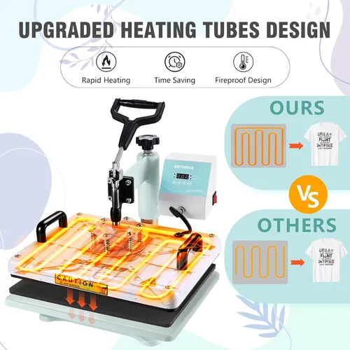 Vista 5 de BetterSub - Máquina de prensa de calor 5 en 1 de 12 x 15 pulgadas, prensa de sublimación de calidad industrial con accesorio para vaso de 30oz