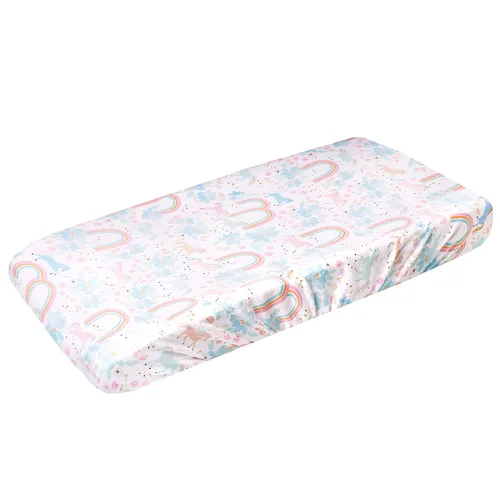 Vista 17 de Copper Pearl Funda de punto prémium para cambiador: suave, elegante y universal para todos los cambiadores de pañales estándar, fundas de cambiador