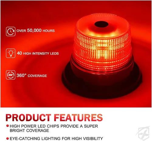 Vista 2 de Xprite - Luz de baliza, luces de visibilidad para carretilla elevadora con base magnética para vehículos de construcción, remolques, uso utilitario