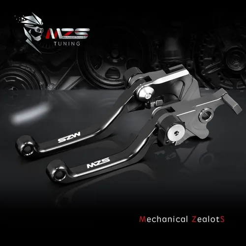 Vista 4 de MZS - Palancas de embrague y freno ajustables para motocicleta todo terreno, color negro, con mecanizado CNC, compatibles con YZ65 2018-2025 / YZ80