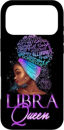 Vista 22 de Purple Libra Queen African American Woman Septiembre Octubre Funda para iPhone 17